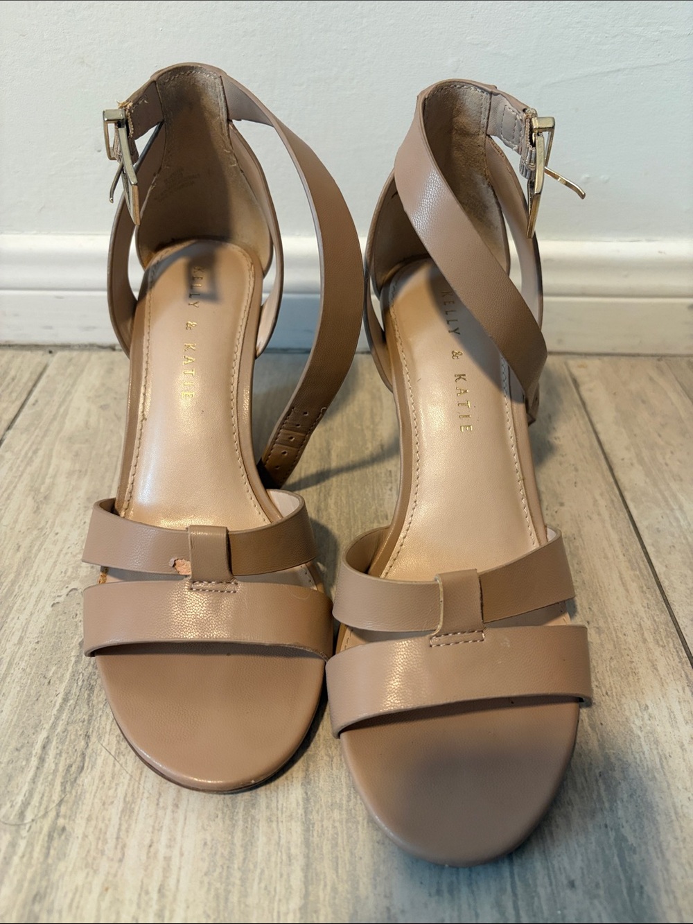 Kelly & Katie Tan Strappy Block Heel Sandals